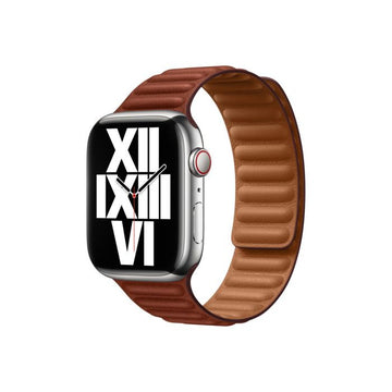 Apple Watch Umber Leather Link Strap 45mm S/M